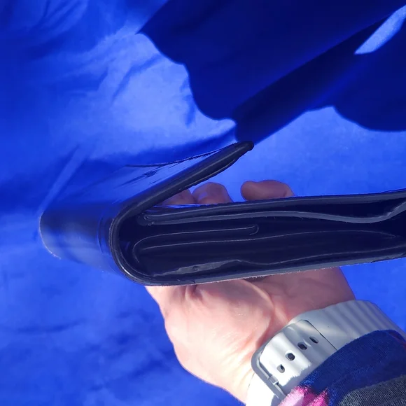 Prada Vintage Slate Gray Patent Leather Envelope Wallet - Picture 8 of 14